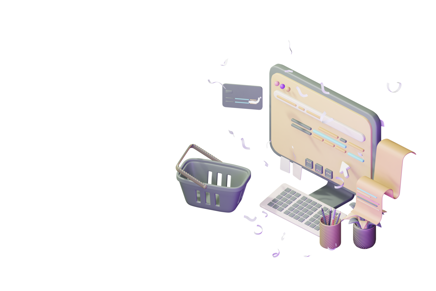 3d mesa de trabalho ícone com computador portátil o negócio conectados venda conceito computador ilustração png