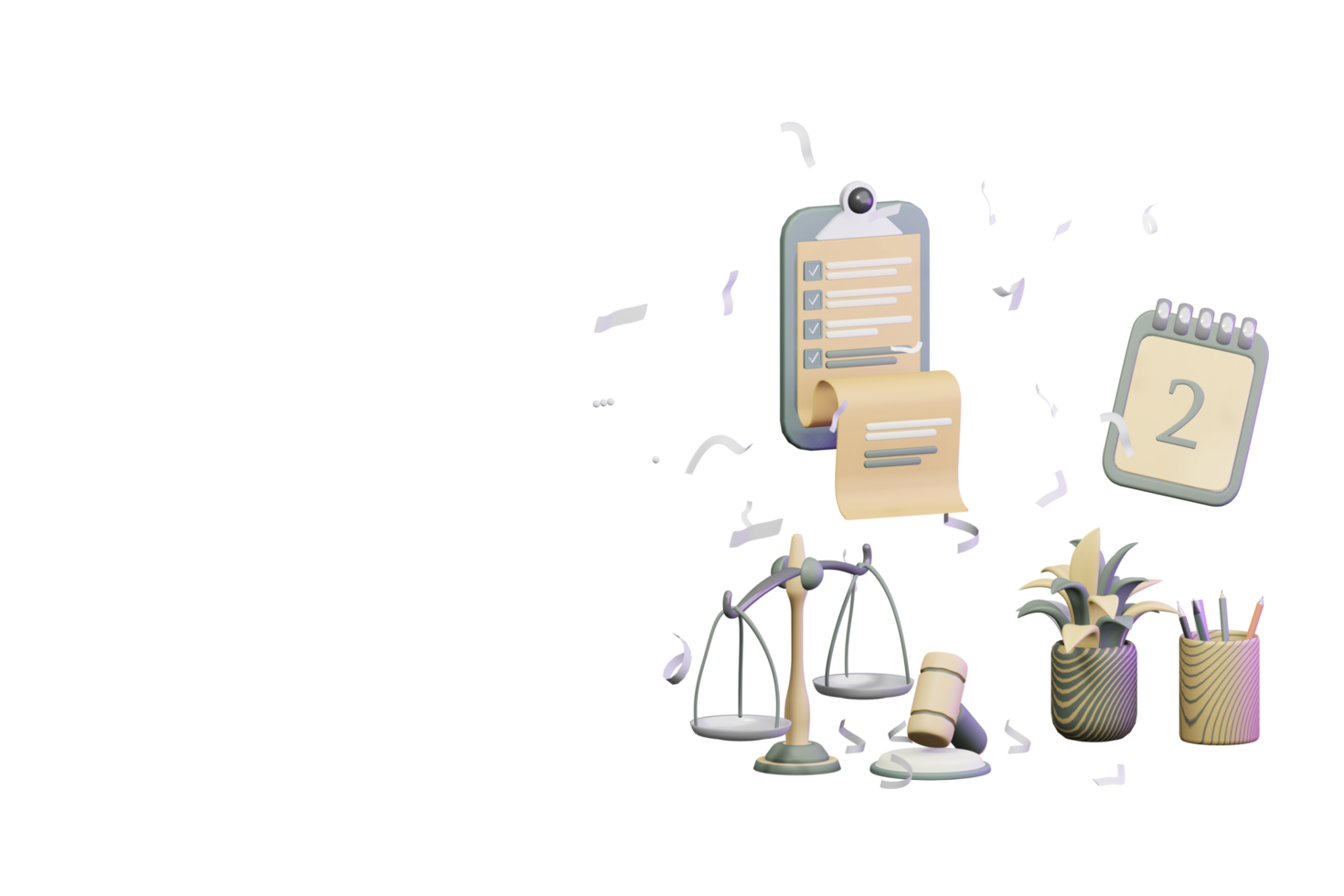 3D workflow concept of law professional lawyer png