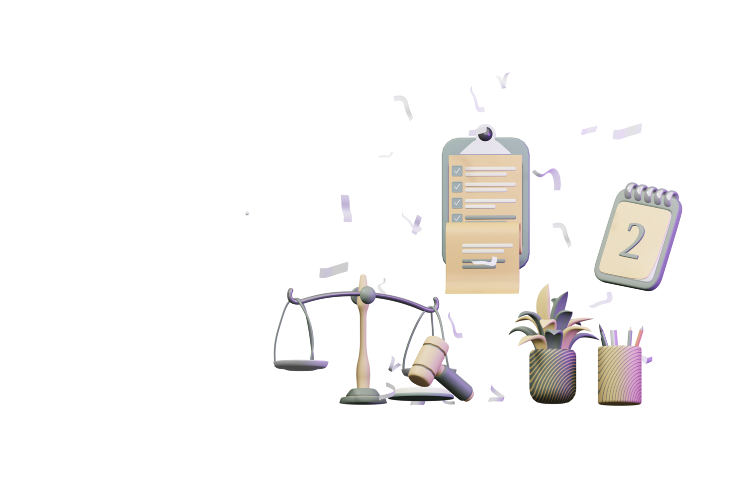 3D workflow concept of law professional lawyer png