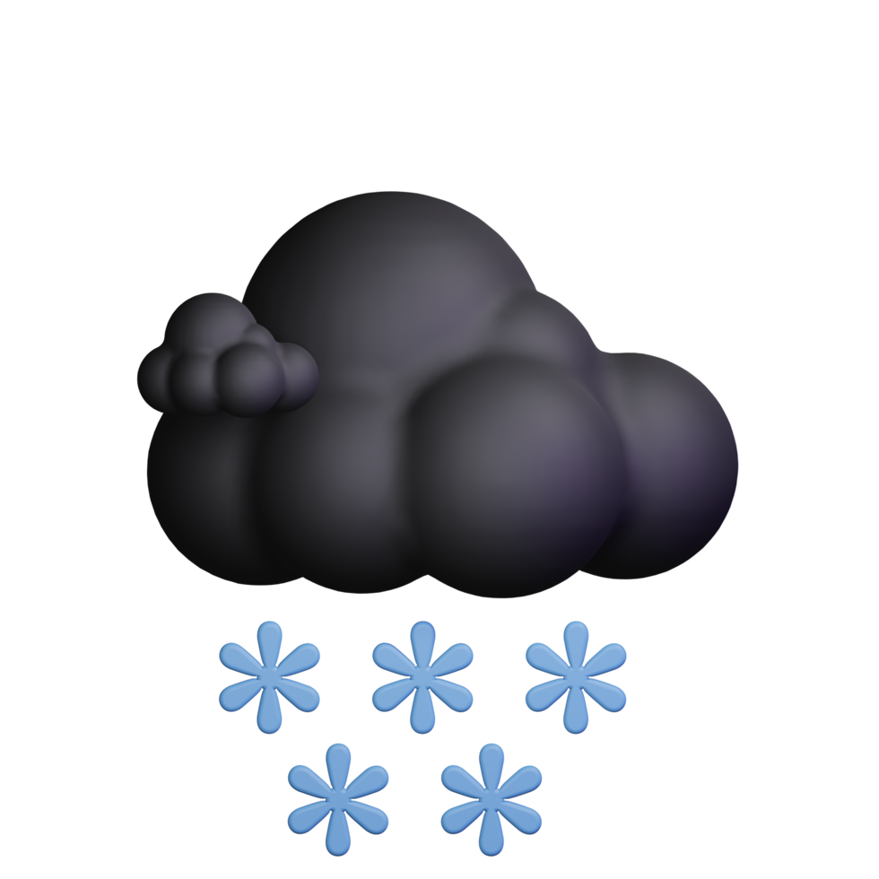 3d weather icon night with snow png