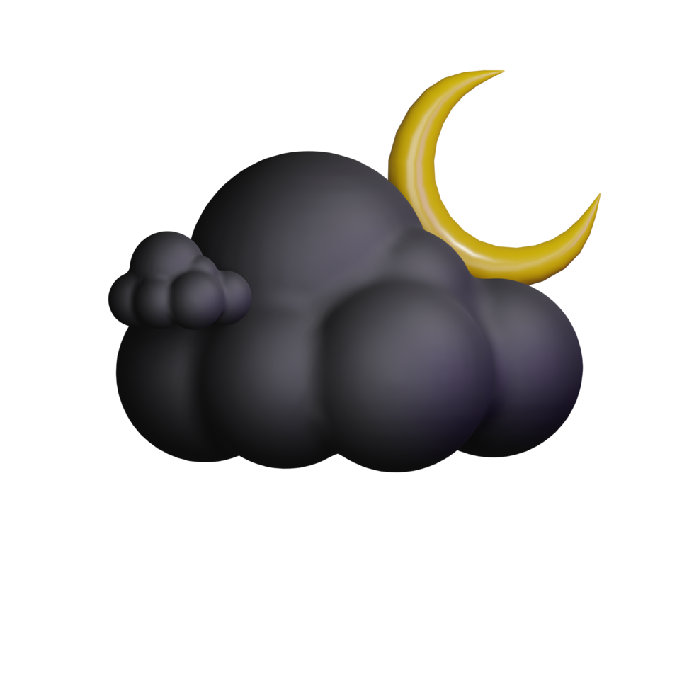 3d weather icon night with moon png