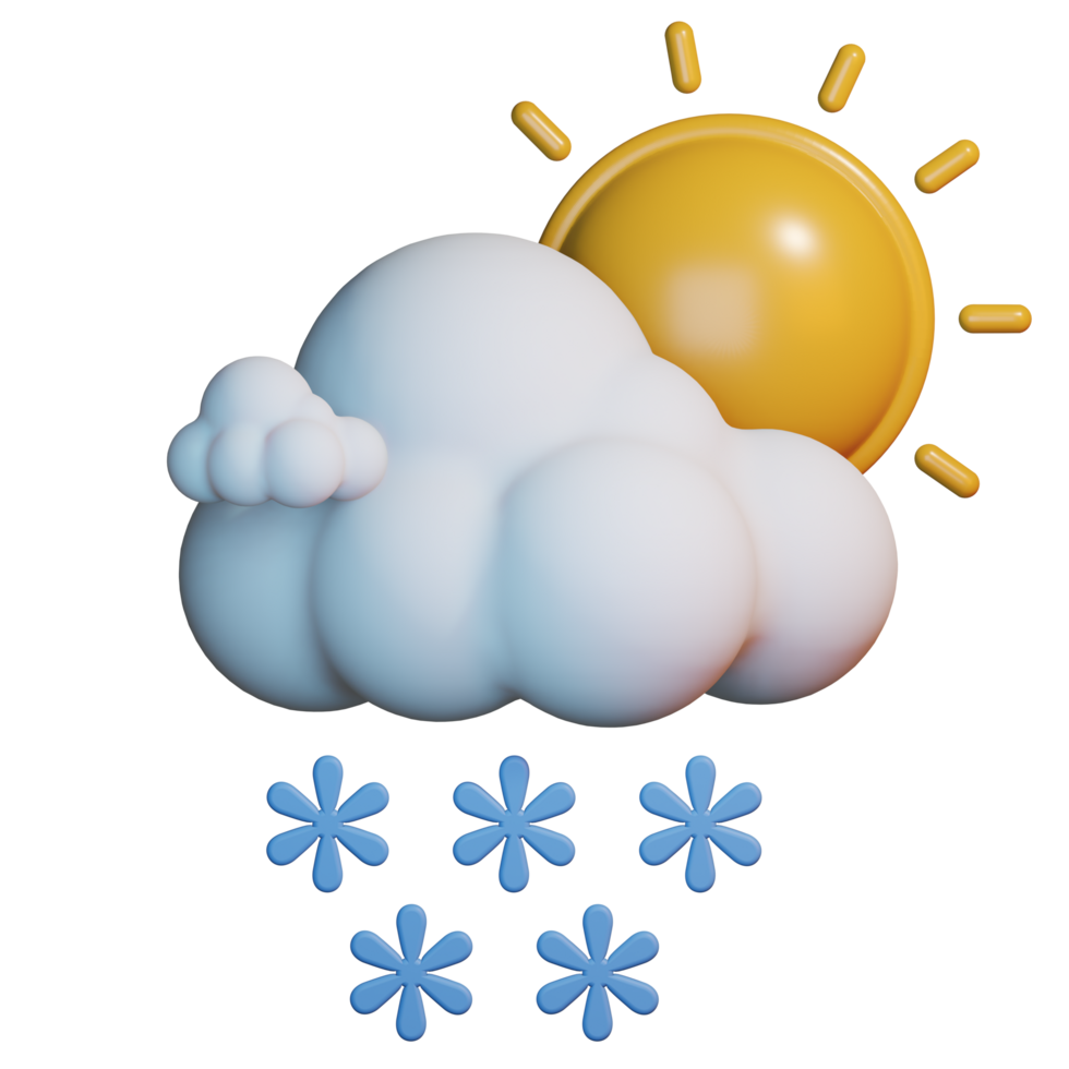 3d Wetter Symbol Tag mit Schnee png