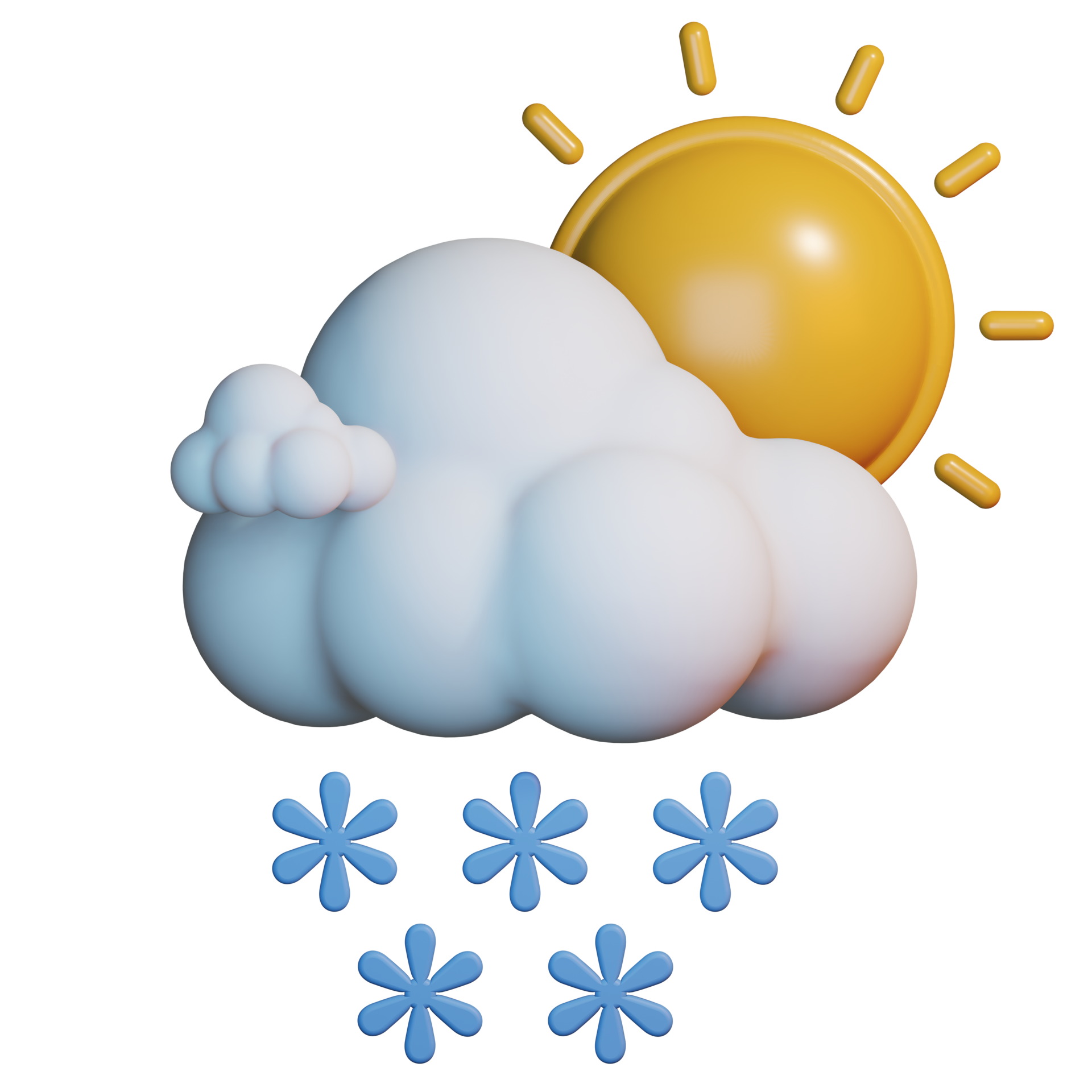 3d weather icon day with snow 24825197 PNG