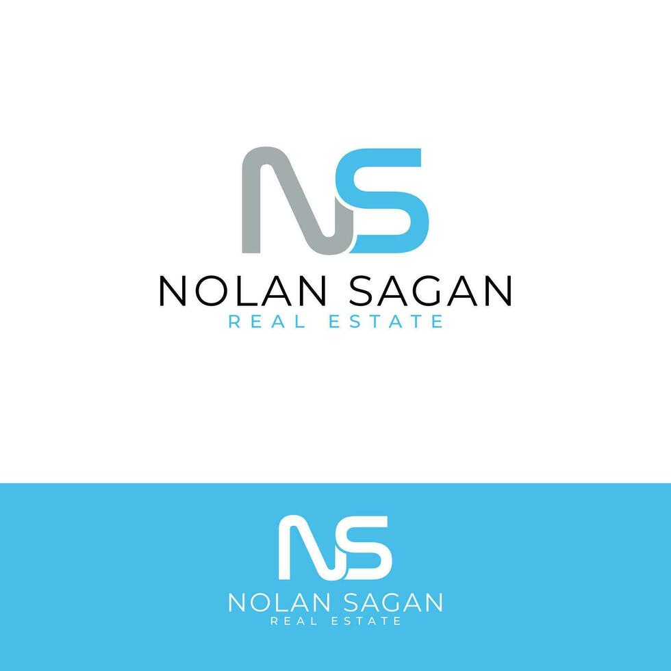 Nolan Sagan real estate vector logo design. Letters N and S logotype. Initials ns logo template.