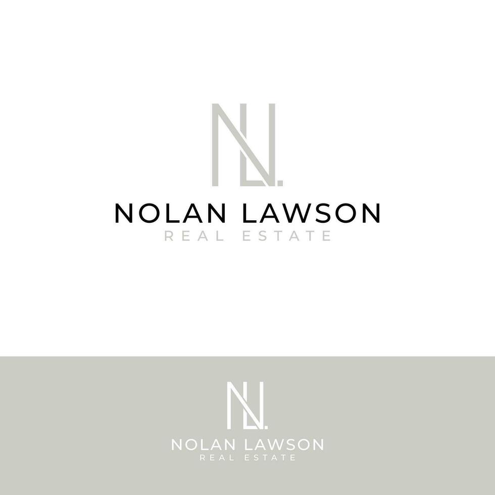 Nolan Lawson real estate vector logo design. Letters N and L logotype. Initials NL logo template.