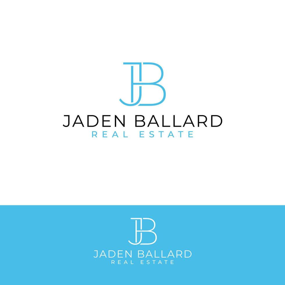 Jaden Ballard real estate vector logo design. Letters J and B logotype. Initials JB logo template.