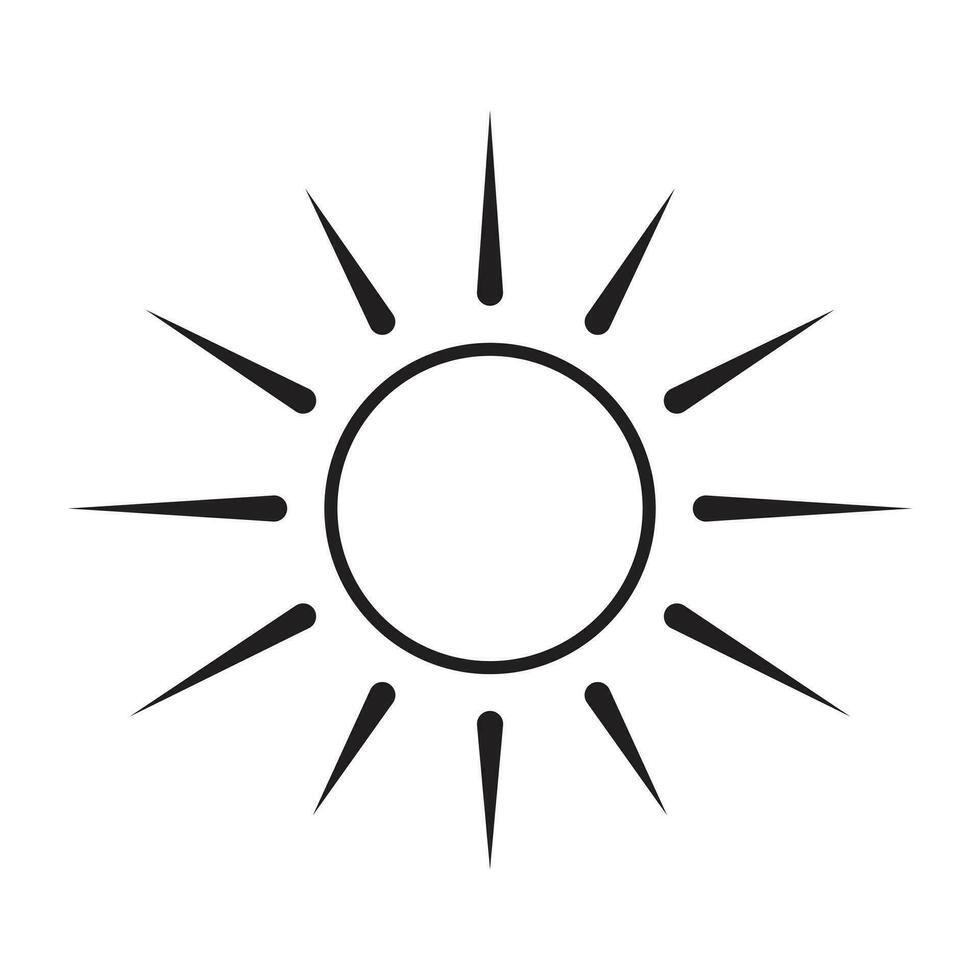 Sun with rays vector icon design. Sun flat icon.