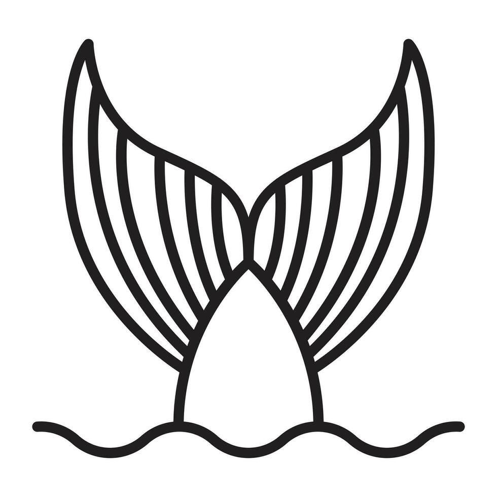 Fish tail vector icon design. Mermaid tail flat icon.