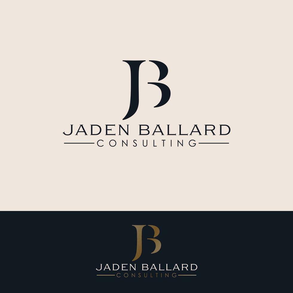 Jaden Ballard consulting vector logo design. Letters J and B logotype. Initials JB logo template.