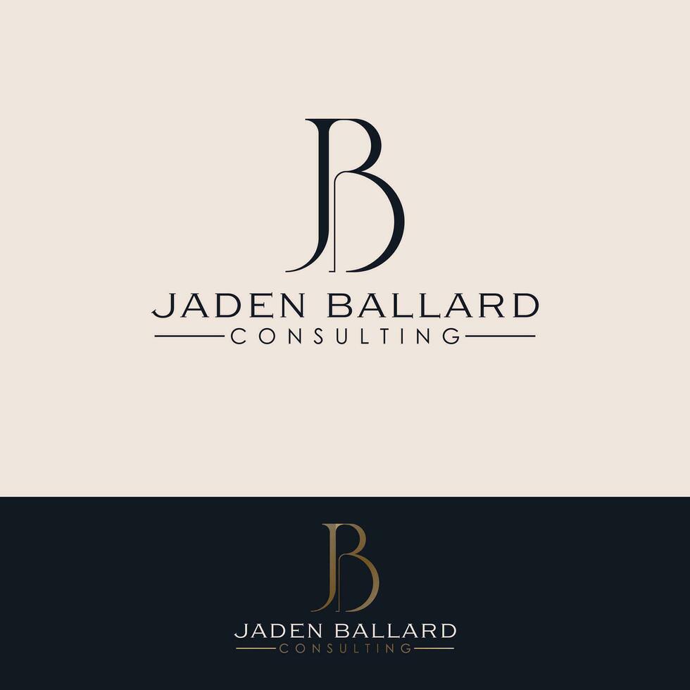 Jaden Ballard consulting vector logo design. Letters J and B logotype. Initials JB logo template.