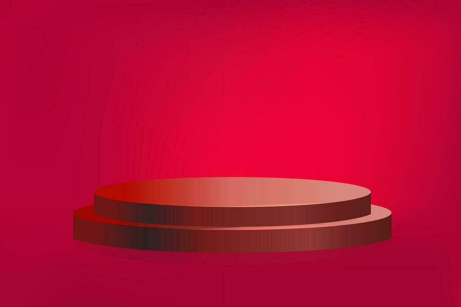 Red podium 3d product. Cylinder pedestal. Dark red minimal wall scene for cosmetics product display presentation. vector