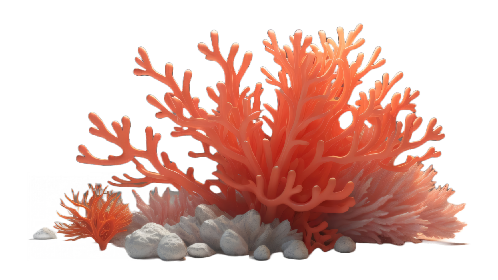 corail avec transparent Contexte. génératif ai png