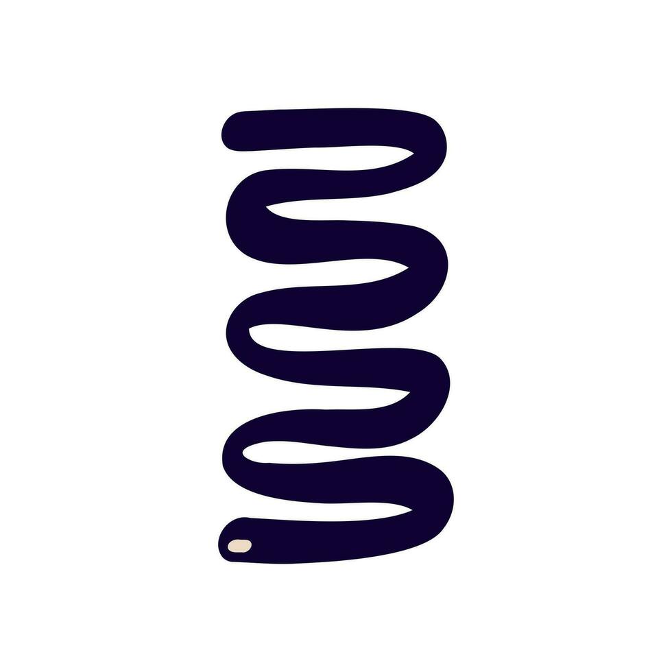 serpiente en moderno de moda ingenuo estilo. minimalista miedoso extraño serpiente vector