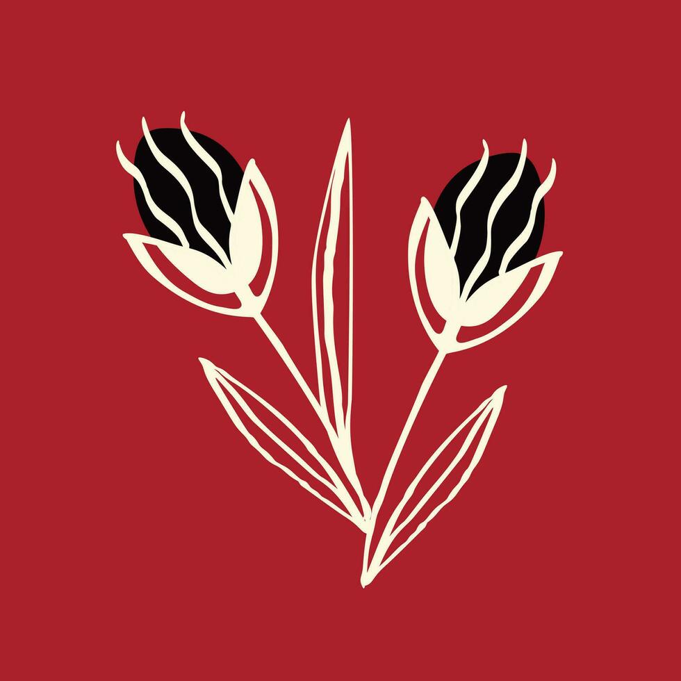 Creative Bright card with Black Tulips 24825681 Vector Art at Vecteezy