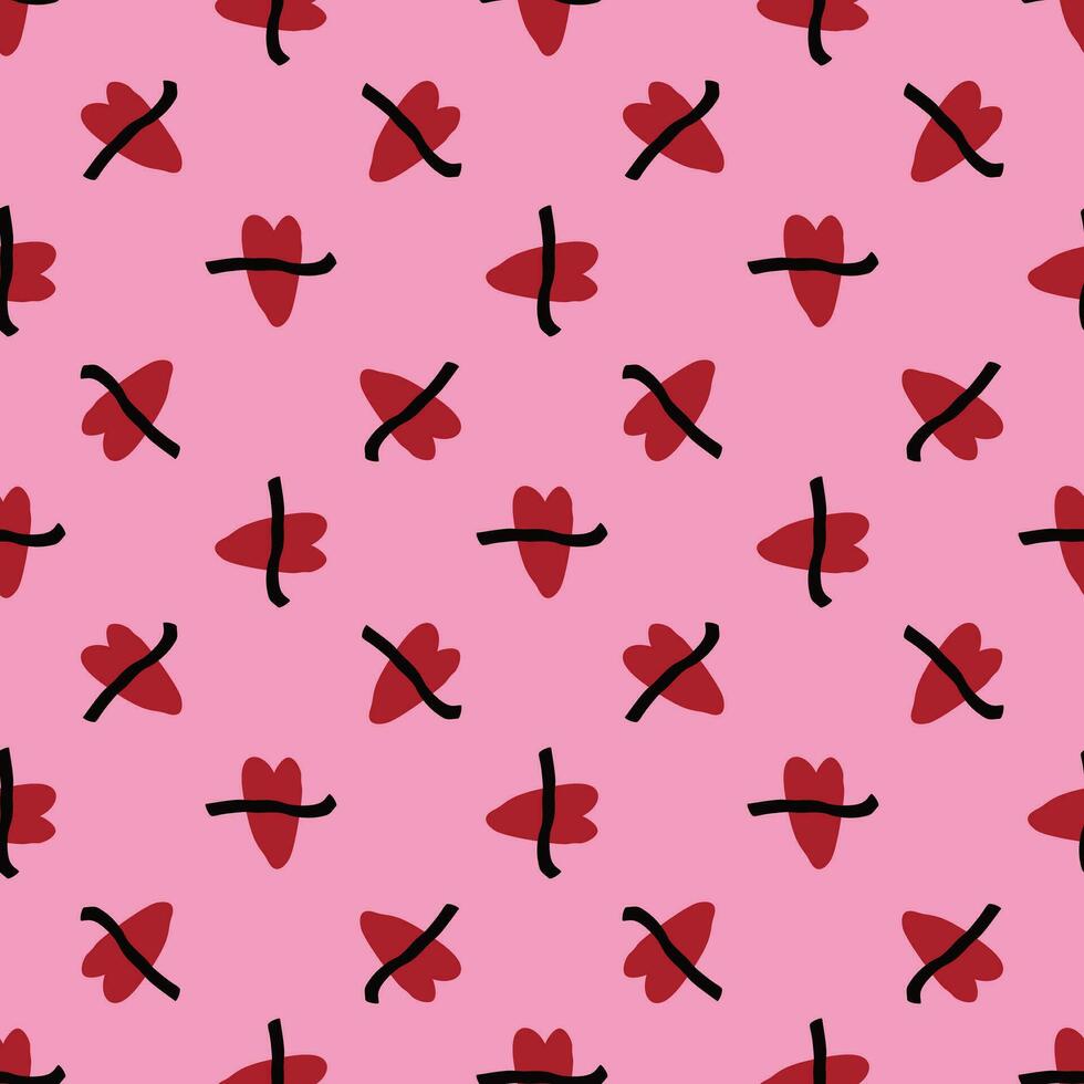 Valentines Day pattern with vibrant expressive lips. vector