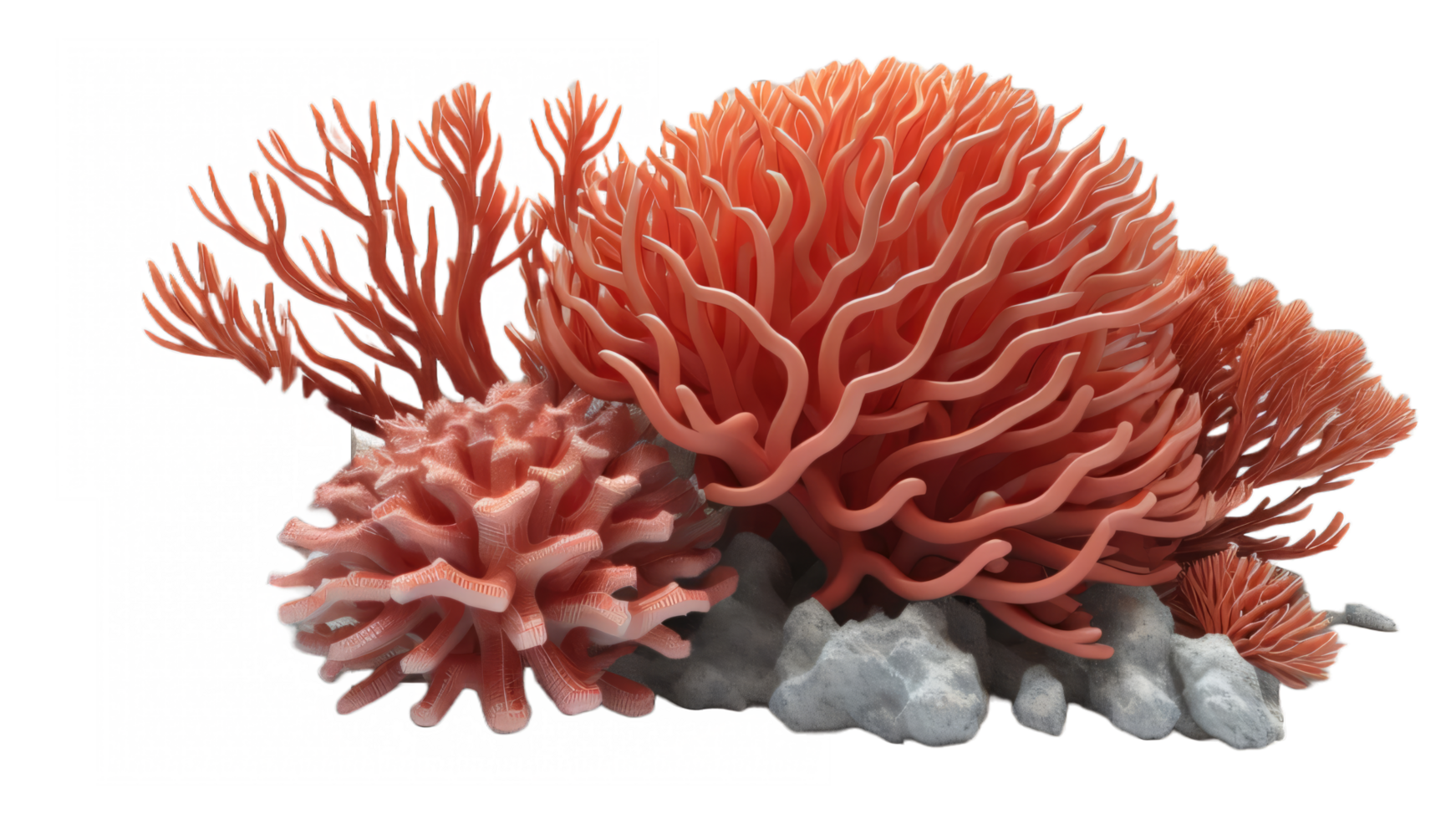 corail avec transparent Contexte. génératif ai png