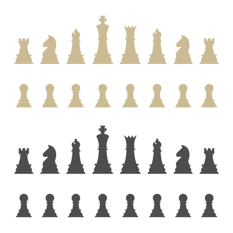 ajedrez piezas iconos vector ilustración.
