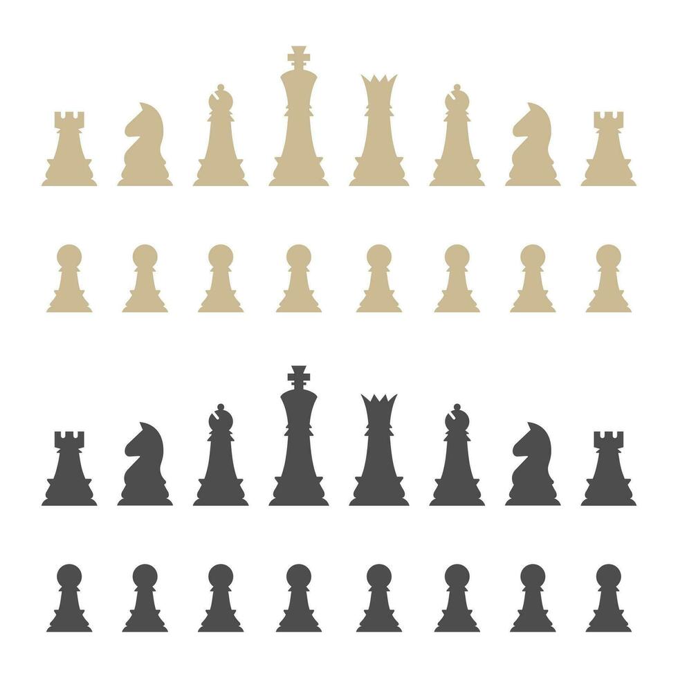 Chess pieces icons. Vector illustration.