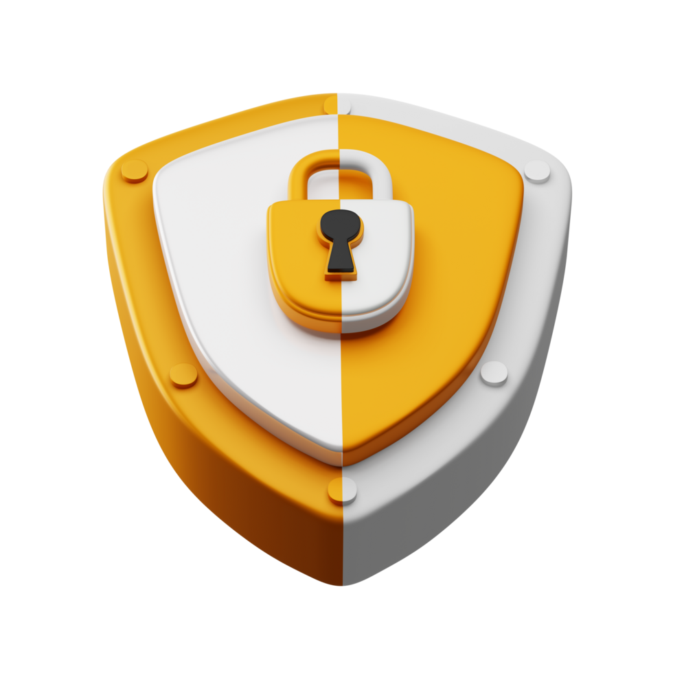 Protection icon, Security icon 3d rendering png