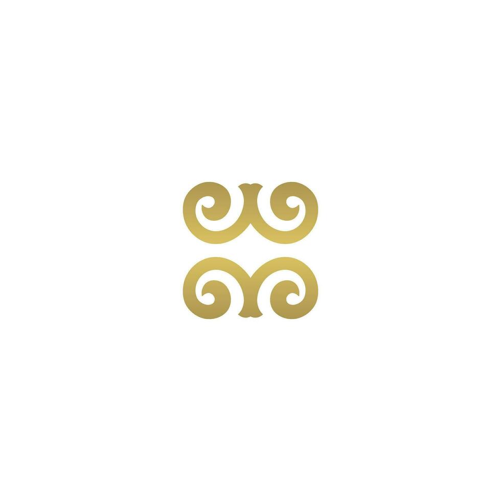 Letter WM MW Heraldic Ornament logo. The logo is Simple Elegant Luxury and Classic. vector