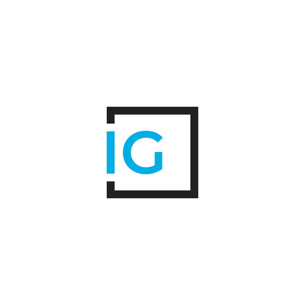 Letter IG Square logo design vector