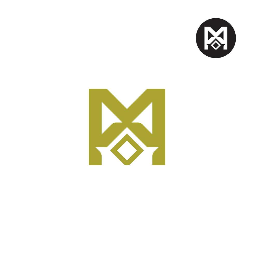 Letter M or MX Crown logo design vector