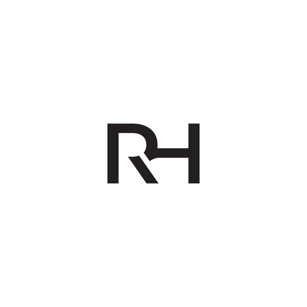 Bold Letter RH Monogram Logo Design Vector