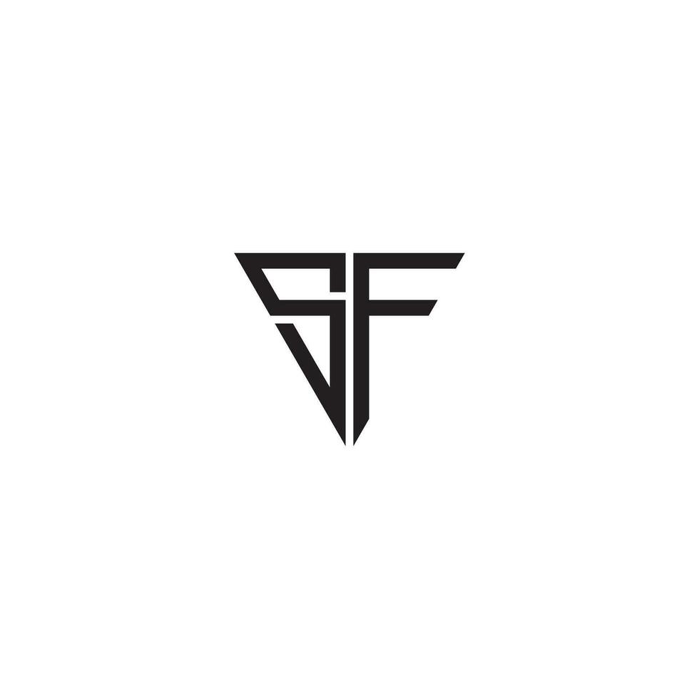 Letters SF Triangle point downward logo design vector