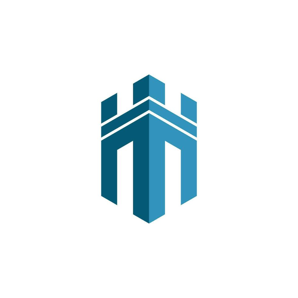 Letter M Castle logo design vector