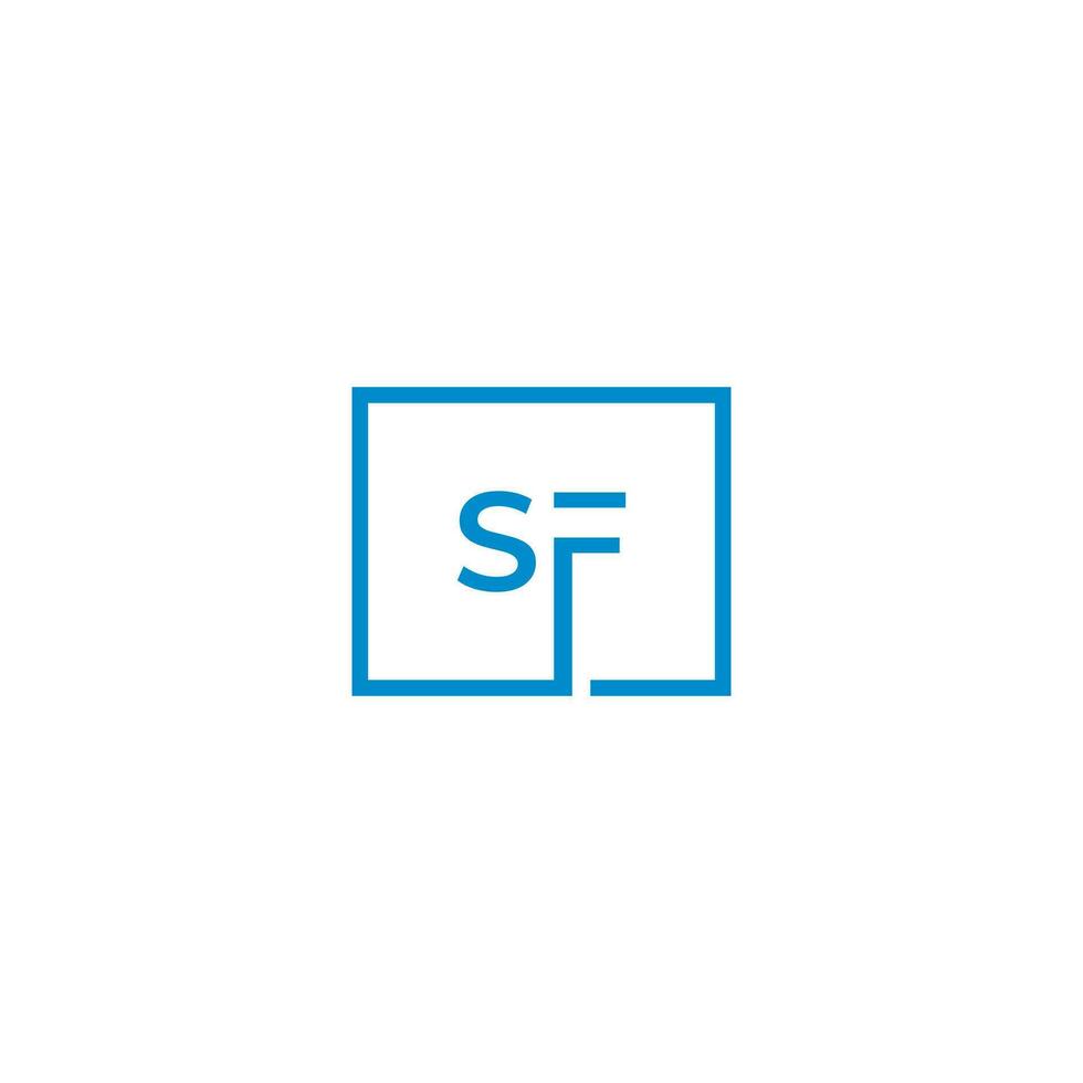 Corporate Letter RF in rectangle Monogram Logo Design Vector