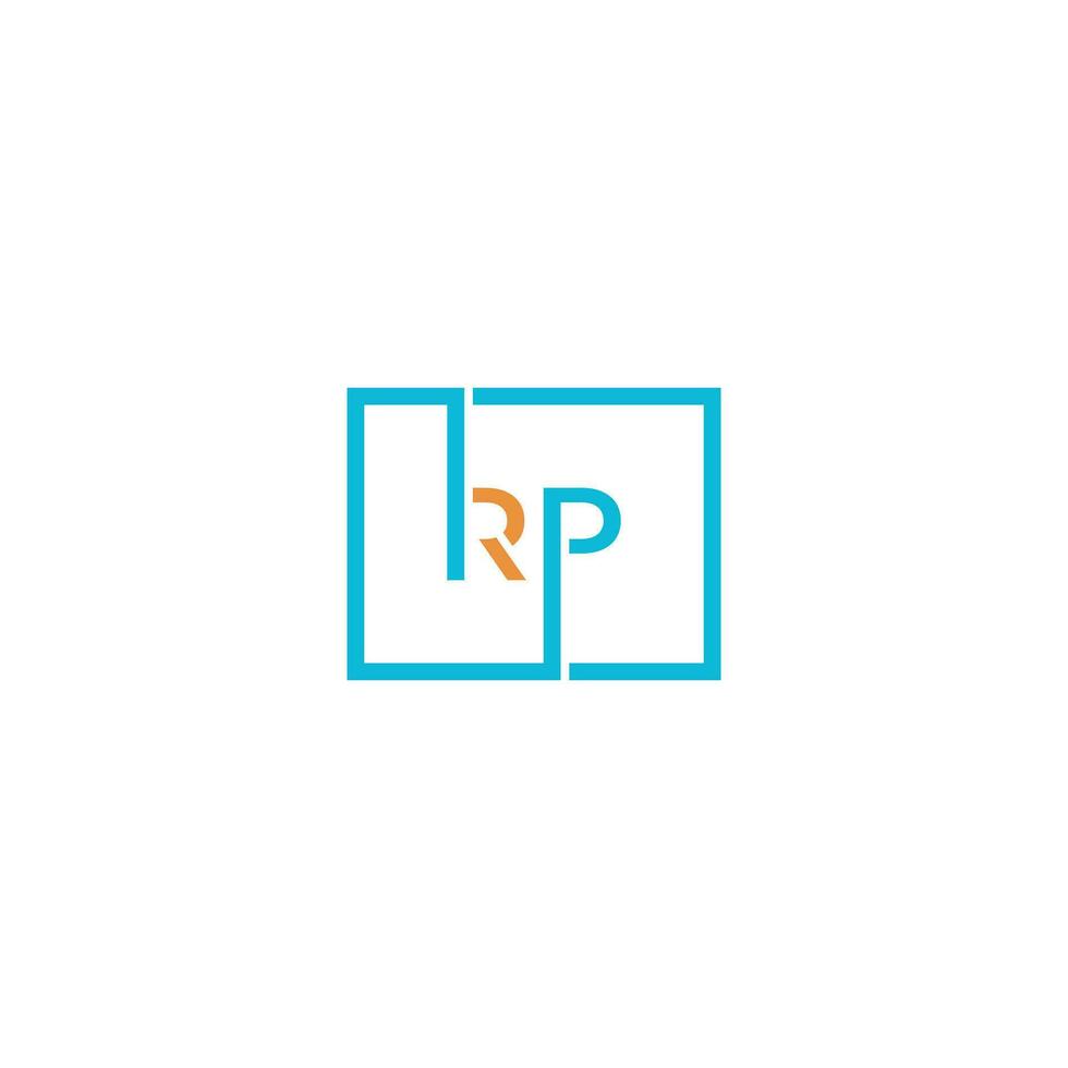 Corporate Letter RP in rectangle Monogram Logo Design Vector