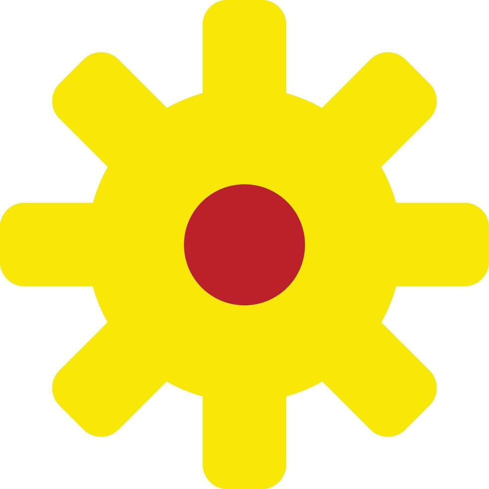 Settings cogwheel in yellow and red color. vector