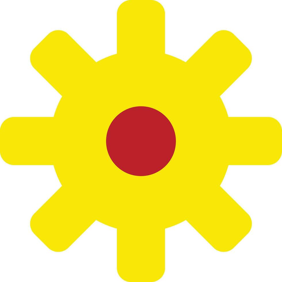 Settings cogwheel in yellow and red color. vector