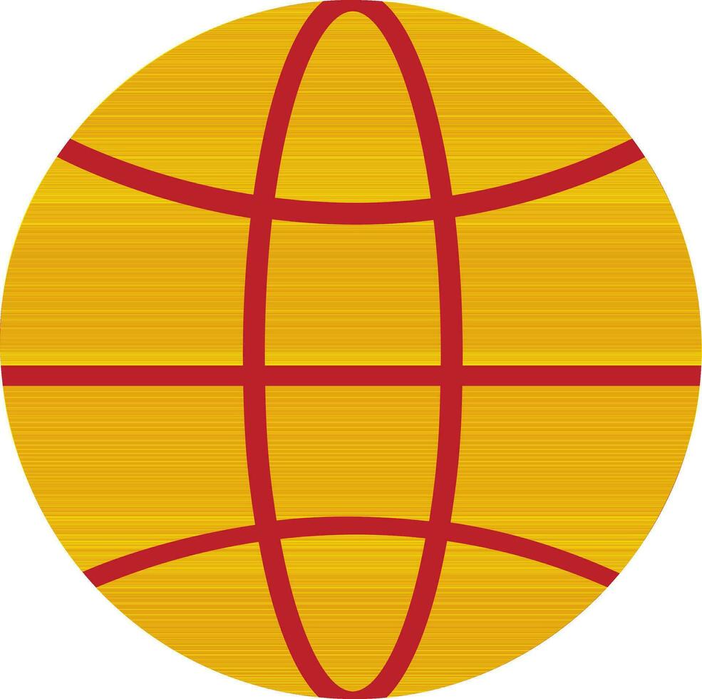 Yellow and red earth globe on white background. vector