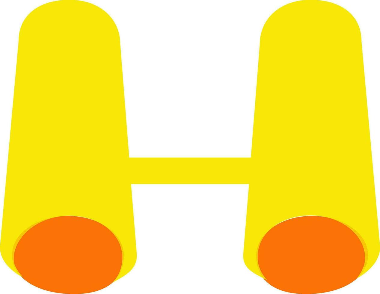 Yellow and orange binocular on white background. vector