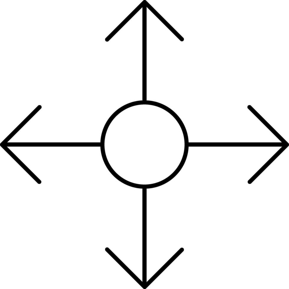 Move to location made by black line art illustration. vector