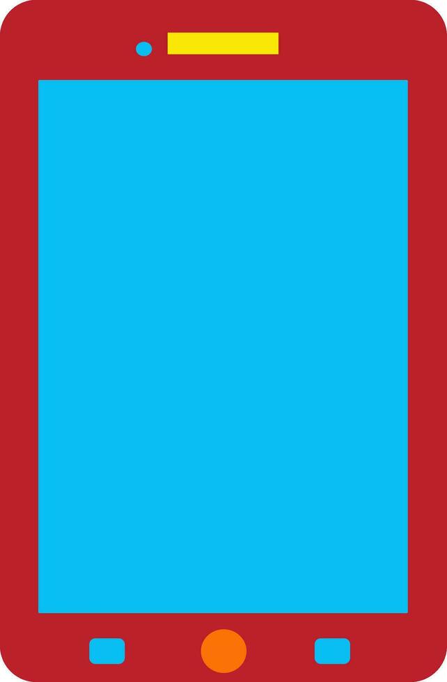 Red and blue smartphone in flat style. vector