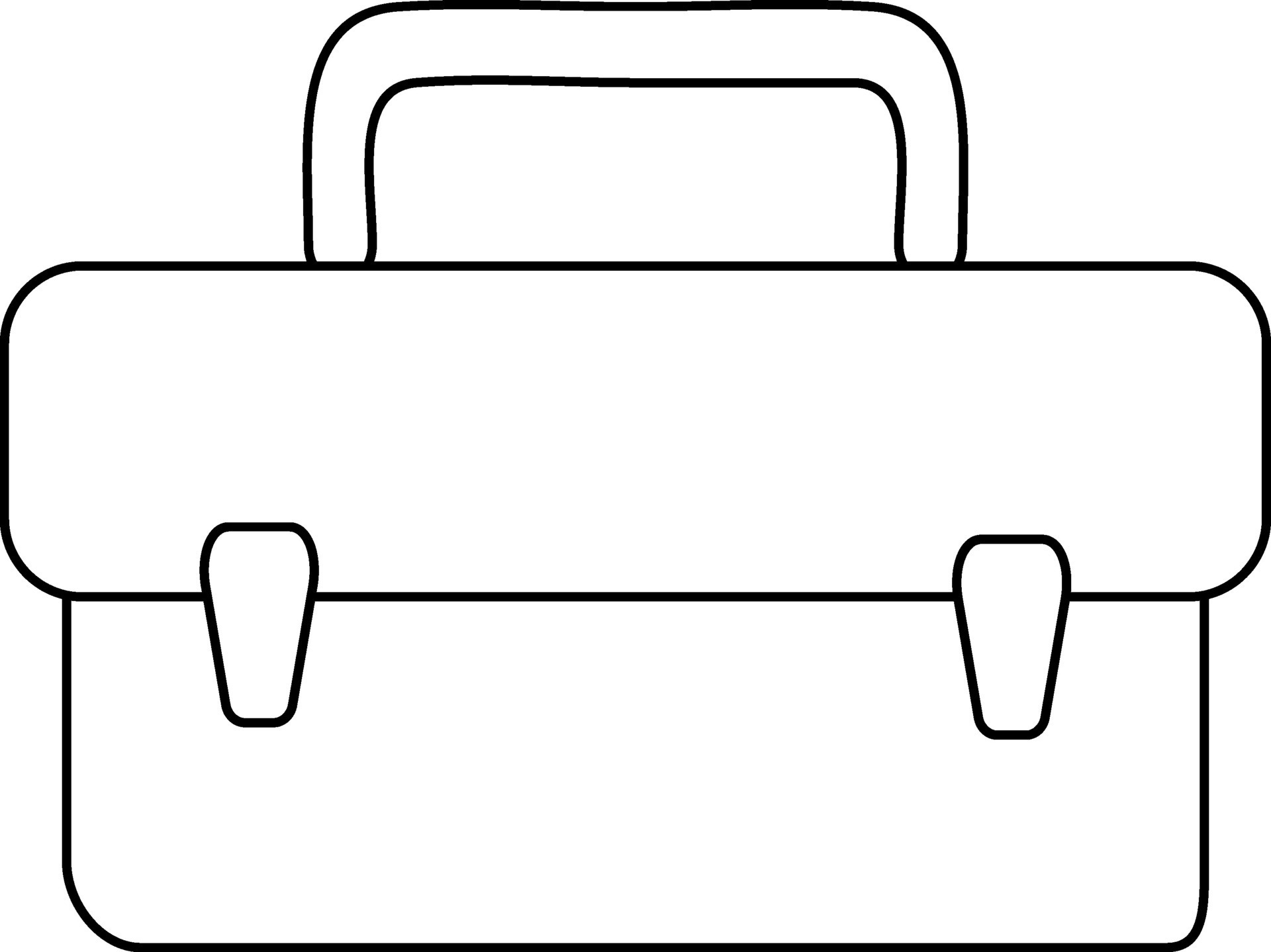 Black line art briefcase bag on white background. 24826203 Vector Art