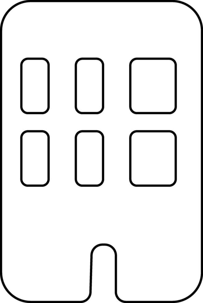Illustration of building in black line art. vector