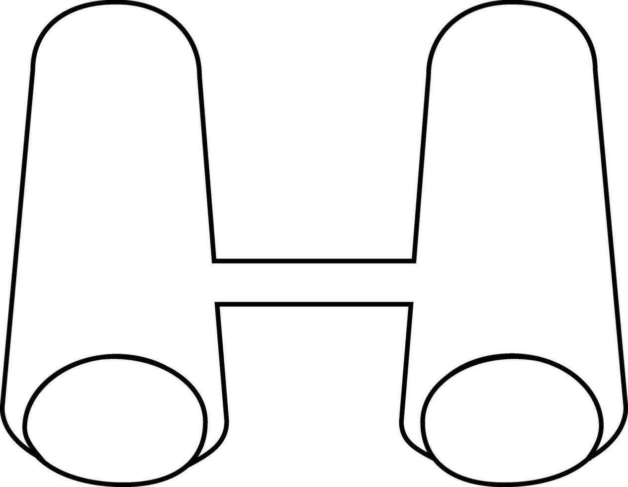 Illustration of a binocular in black line art. vector