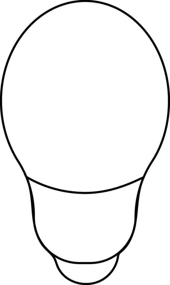 Black line art electric bulb on white background. vector