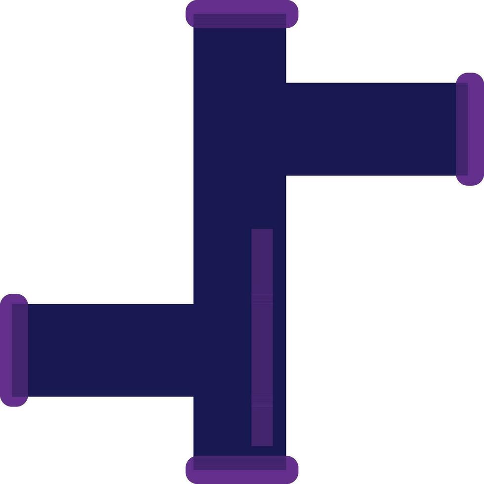 Flat style purple joint pipes. vector