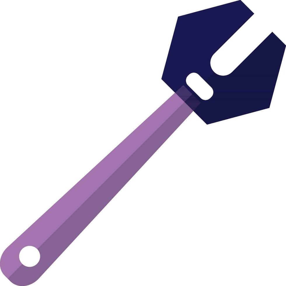Purple wrench in flat style. vector