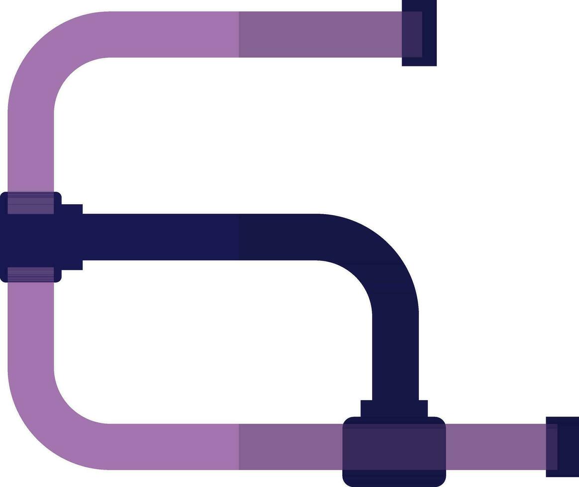 Supply pipes made by purple color. vector