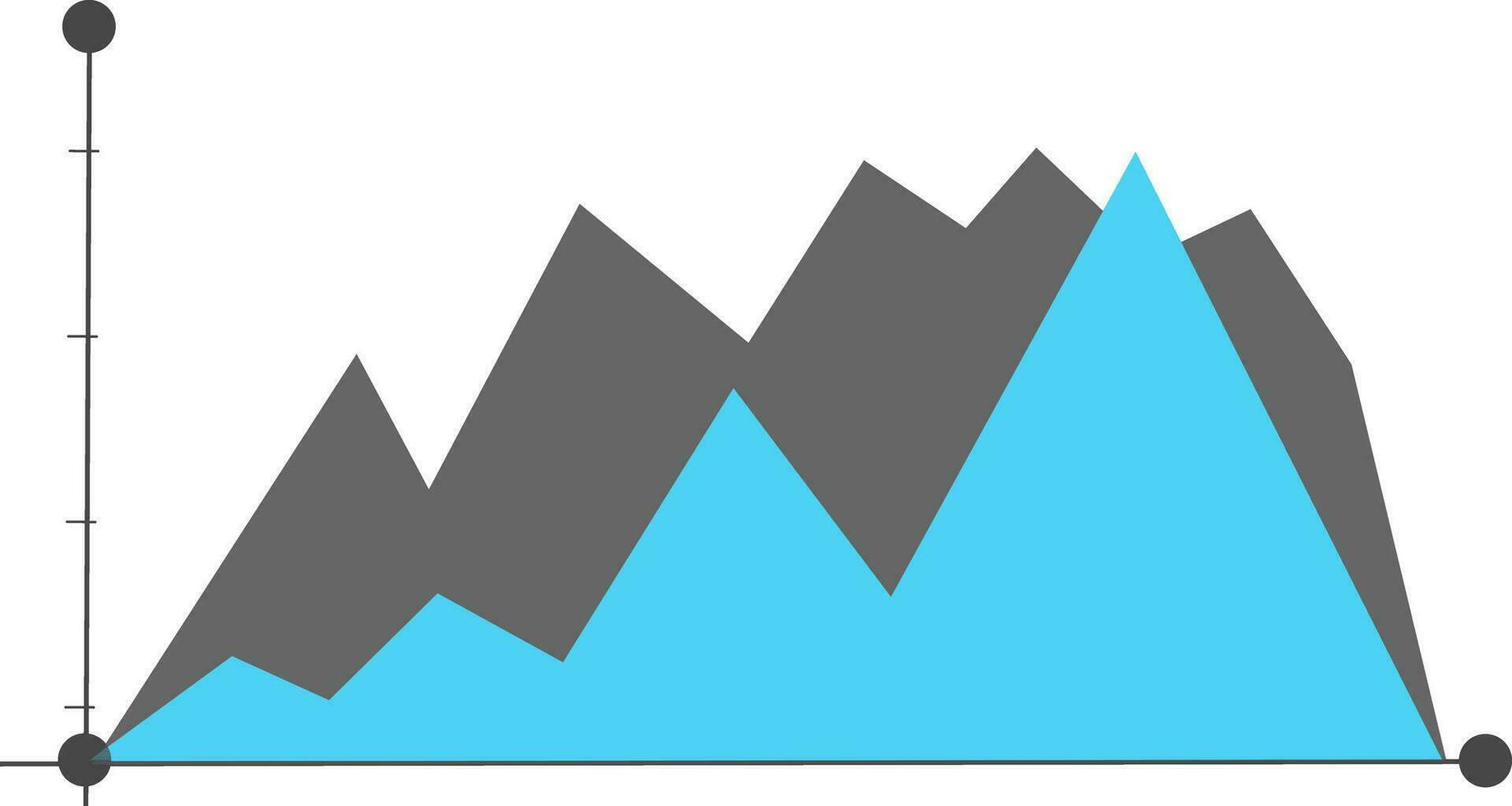 Color graph in flat style and white background. vector