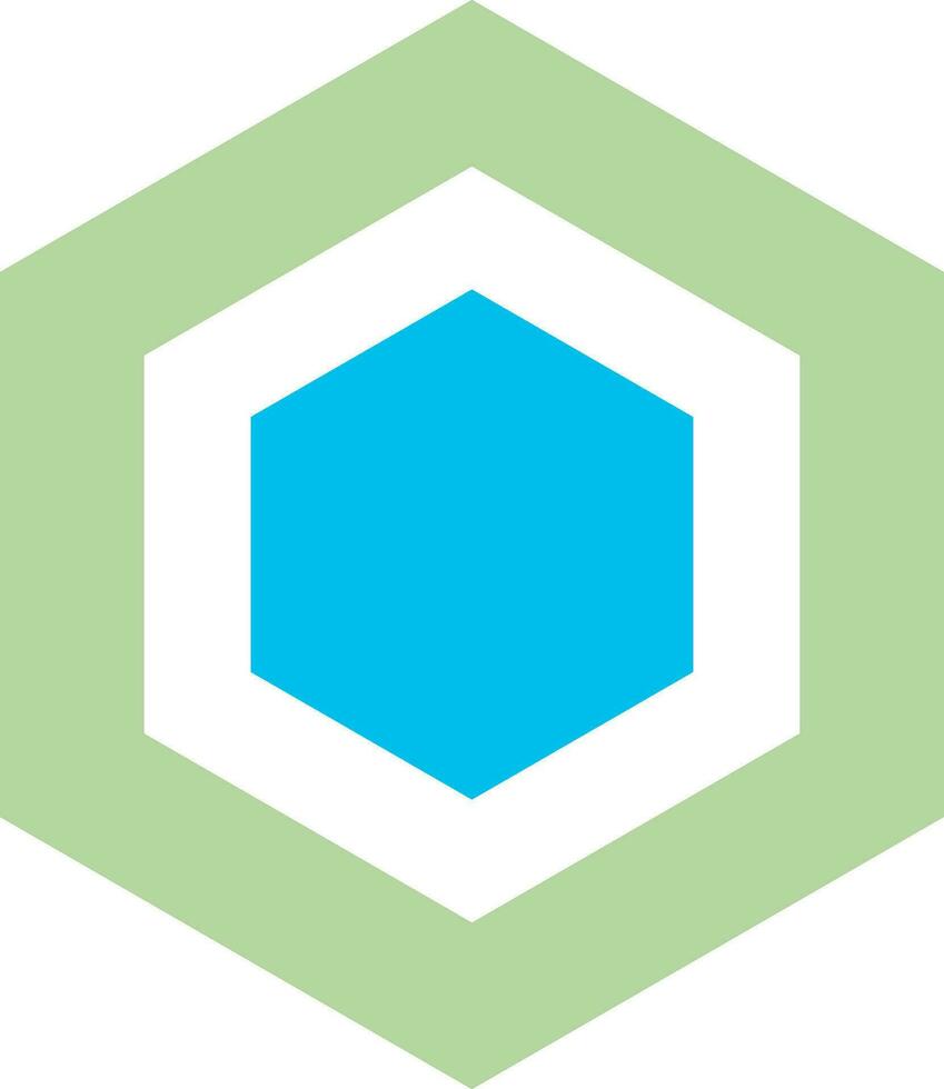 Line hexagon logo in flat style. vector