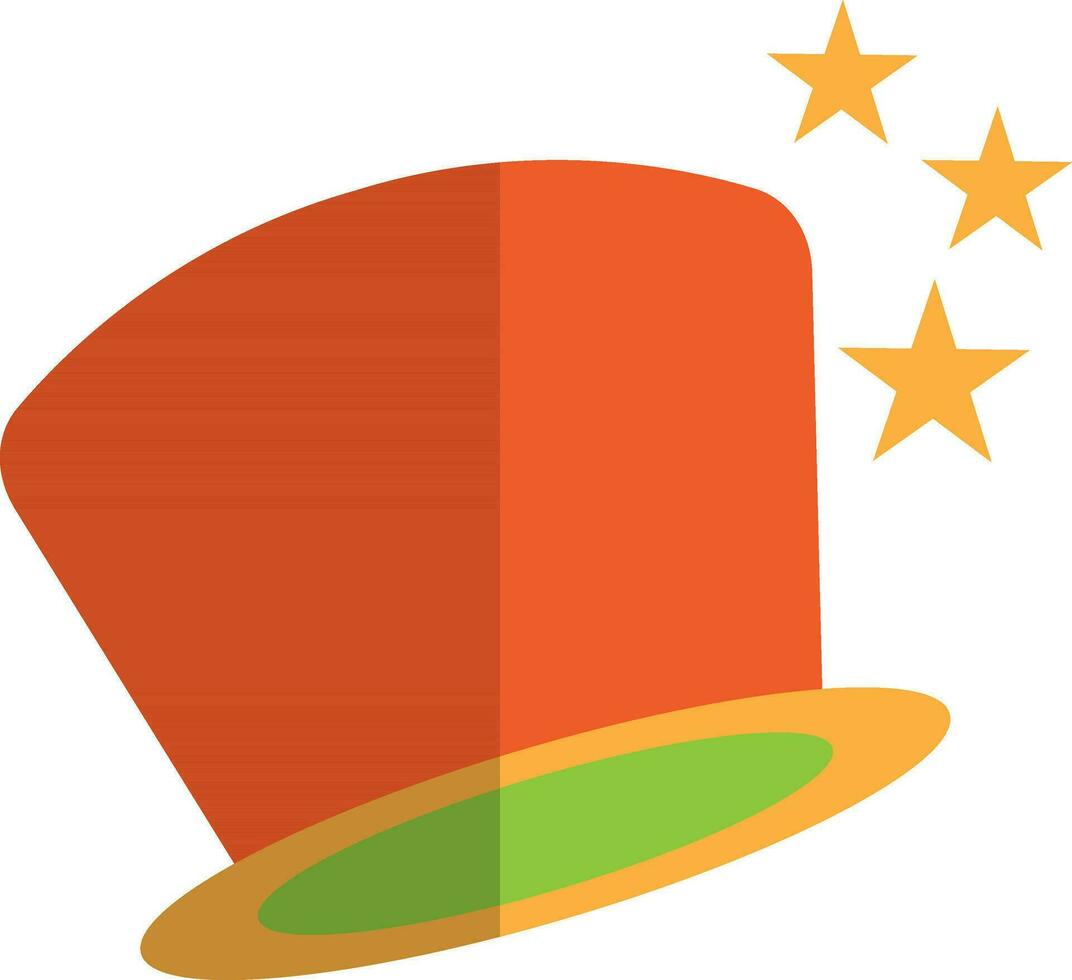 Illustration of orange magic hat. vector