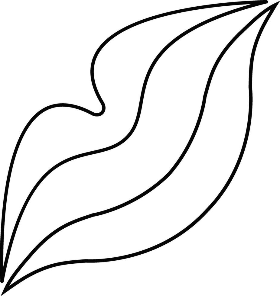 Black line art lips icon on white background. vector