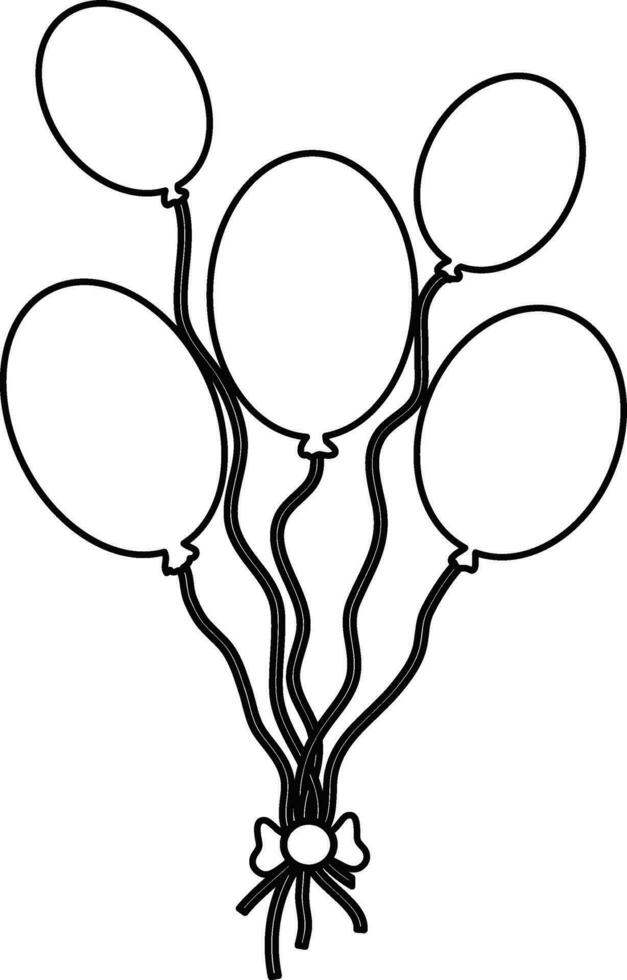 Bunch of balloons flying on white background. vector