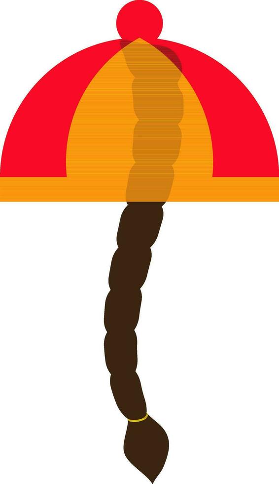 Chinese mandarin hat icon in isolated. vector